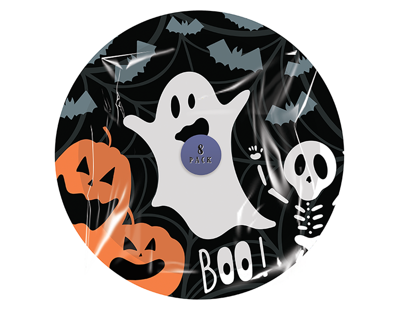 Halloween Paper Plates 22.5cm 8pk PDQ - Kids