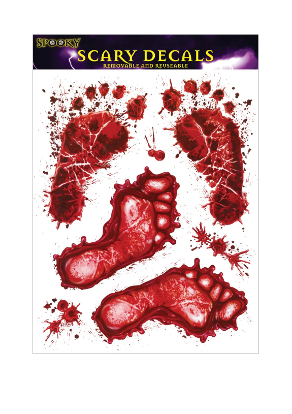 Halloween Scary Festive Blood Decal Stickers Bloody Prints Window Stickers