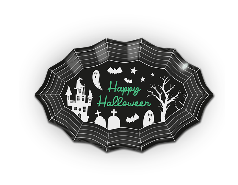 Halloween Web Shaped Plastic Serving Plate