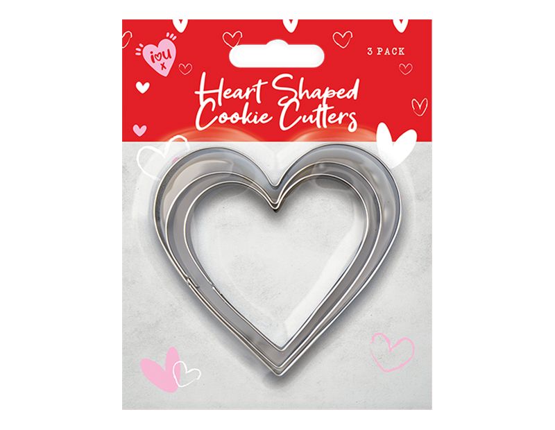 Heart Shaped Cookie Cutters 3pk