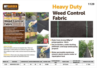 Heavy Duty Weed Control Fabric 1 x 10m Garden