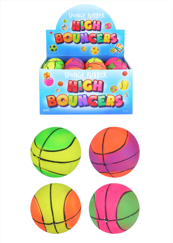 High Bounce Mini Basketball Balls 4 Assorted Colours (6.2cm)