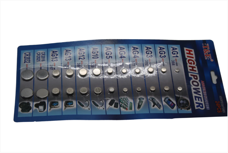 High Power Button Alkaline Cell Batteries Various Sizes 15 x 30cm