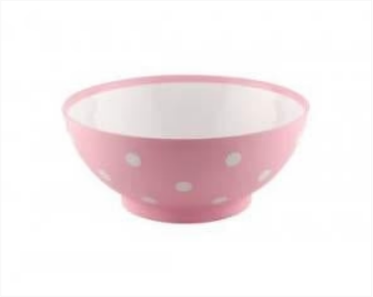 Hobby Round Spotty Salad Snacks Serving Bowl Pink 0.35 Litre
