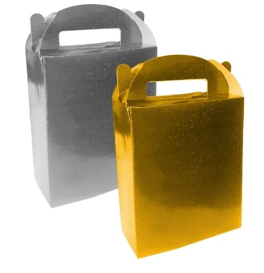 Holographic Gift Box Gold & Silver, 4pk