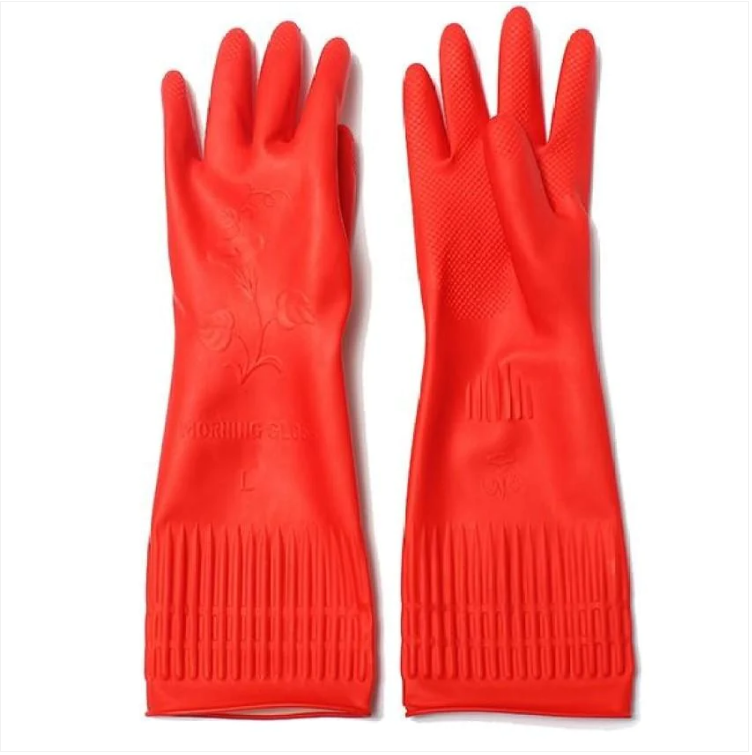 Household Anti Slip Design Rubber Washing Up Indoor/Outdoor Gloves 38cm