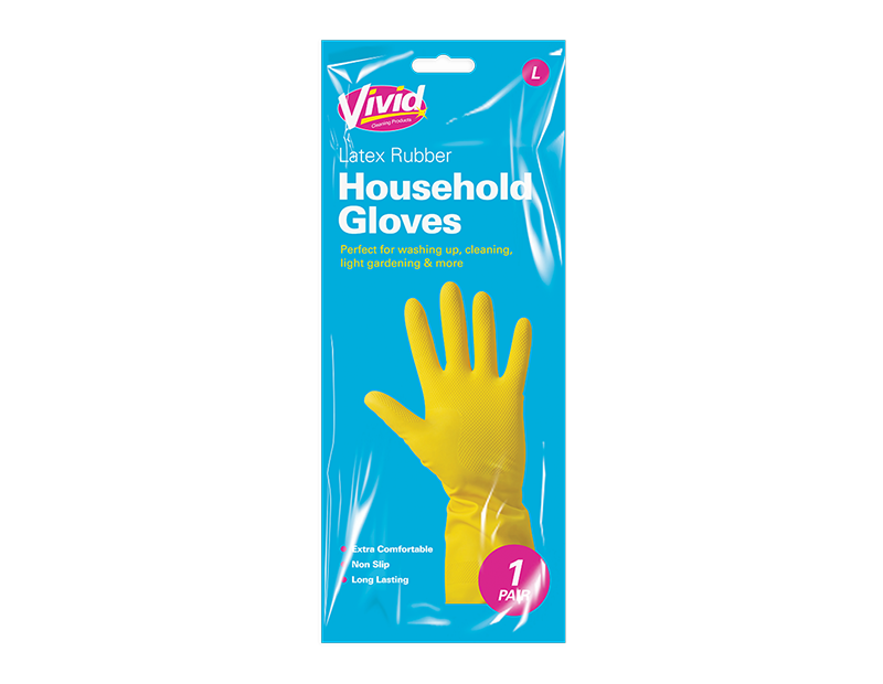Household Gloves 1 Pair PDQ - Large
