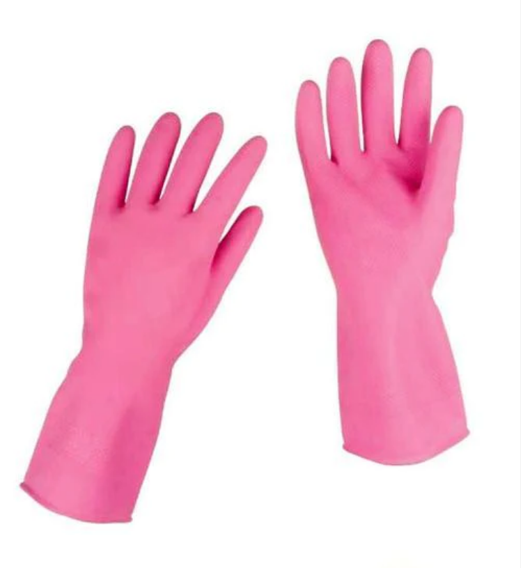 Household Washing Up Pink Gloves House Gardening Rubber Gloves 30cm