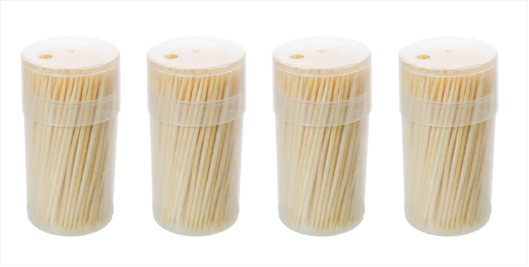 IIGEurope Bamboo Cocktail Sticks Toothpicks Pack of 4