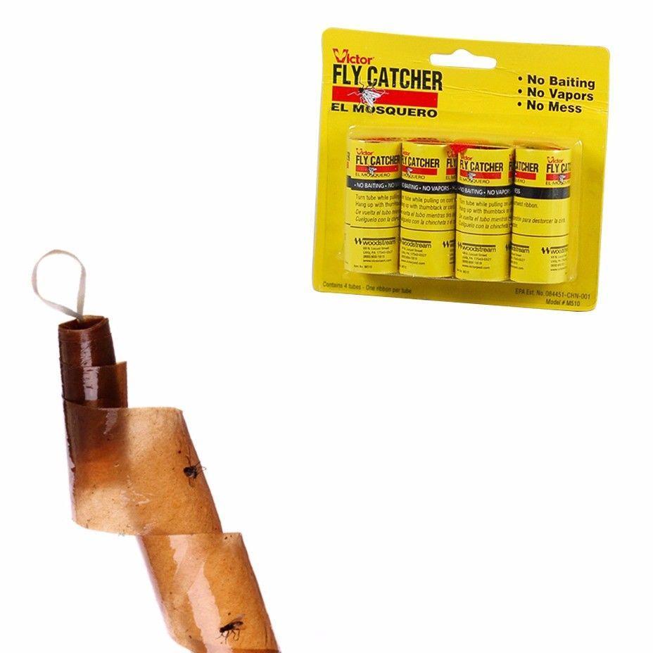 Insect Fly Catchers Killer Sticky Tape Strip Paper Pest Bug Wasp Window