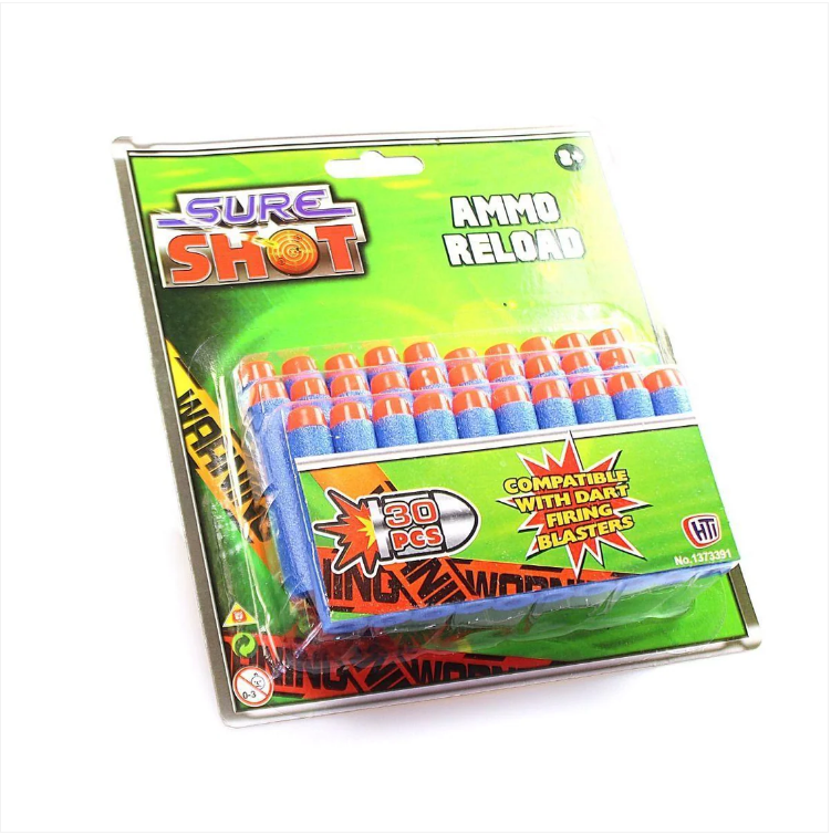 Kids 30 x Sure Shot AMMO RELOAD Compatible With Dart Firing Blaster Guns