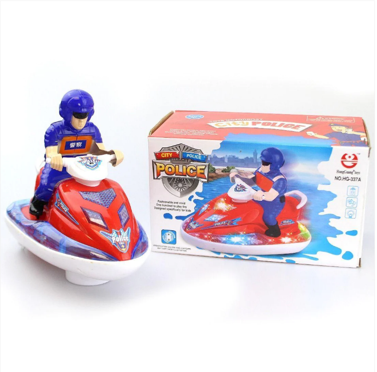 Kids Light & Sound Super Swat Police Speedboat Uses 3AA Batteries Age 3+