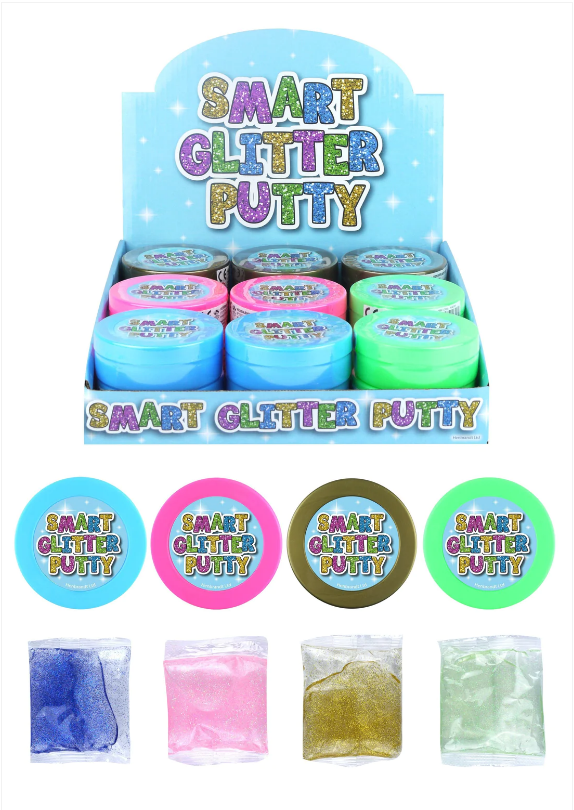 Kids Slime Putty Glitter Smart Toy Jokes And Gags 4 Assorted Colours 8 x 3cm