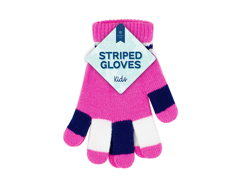 Kids Striped Magic Gloves