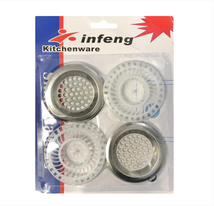 Kitchen Sink Drainer 75 mm Set of 4 Plastic / Metal