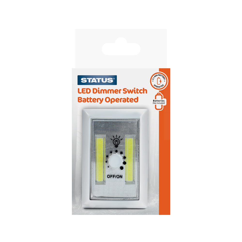 LED - Multi purpose Dimmer Light switch - White - 1 pk - in a Colour Box