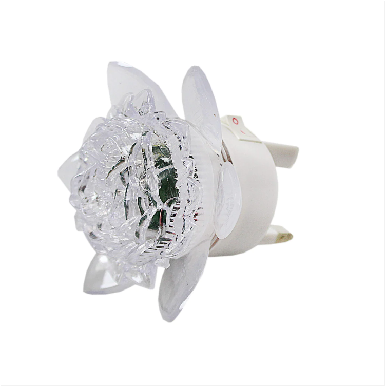 LED Plug In Floral Light Up Night Light 3 Beautiful Colours