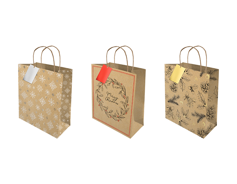 Large Foiled Kraft Gift Bag
