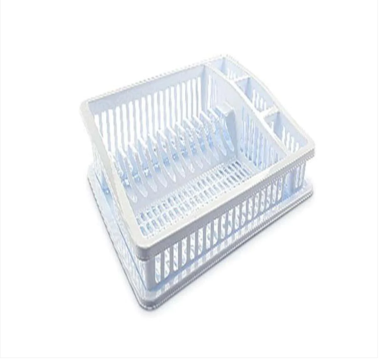 Large Plastic Dish Drainer With Water Tray Kitchen Home Assorted Colours