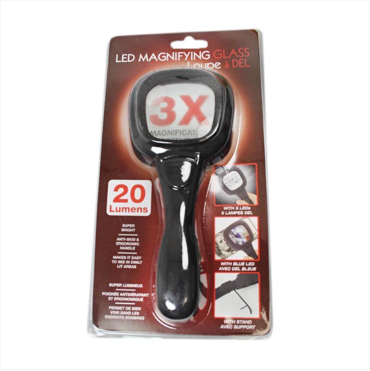 Led Magnifying Glass 20 Lumens 3 x Magnification Glass