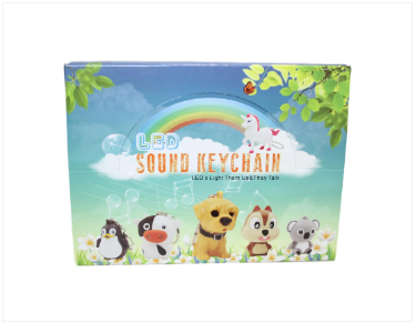 Led Sound Making Owl Assorted Colour Keychain x 1