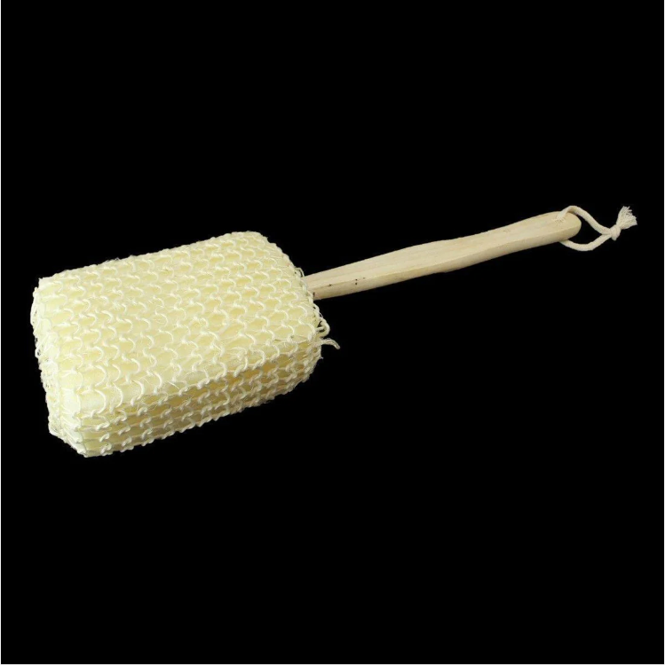 Long Handled Bath Sponge with Wooden Stick Bath Shower Body Scrub