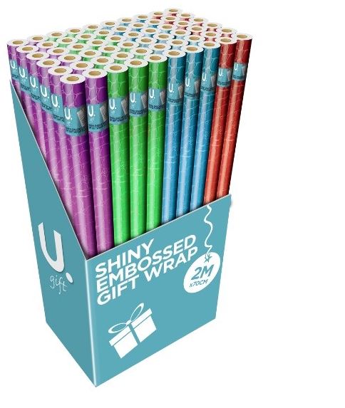 Embossed Metallic Giftwrap, 2m x 70cm