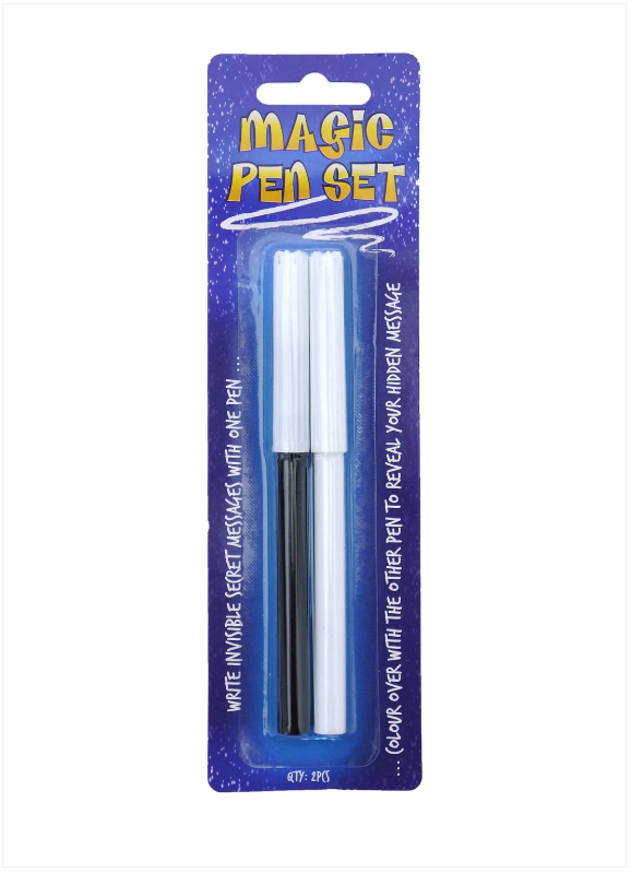Magicians Magic Pen 'Write Invisible Messages' Magic Pen Set 2 in Pack
