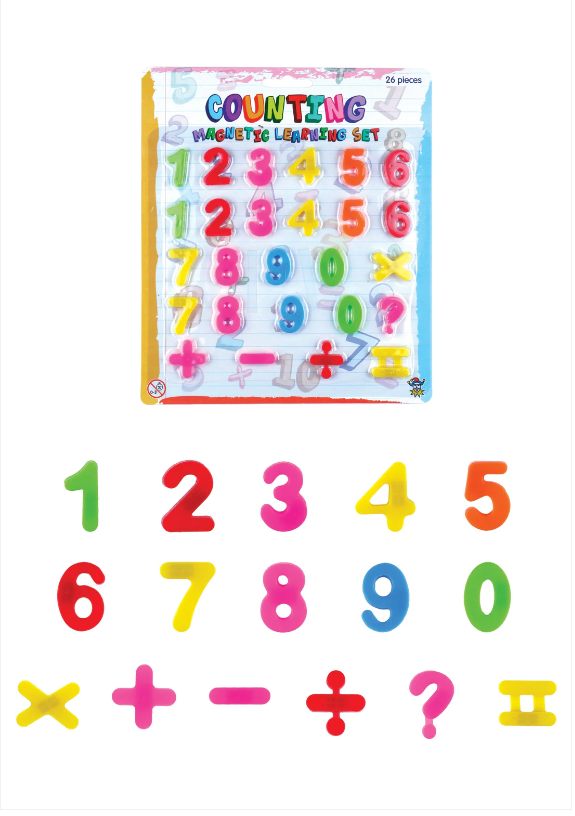 Magnetic Numbers Set Mathematics Set 2.5cm 26 Pieces Assorted Colours