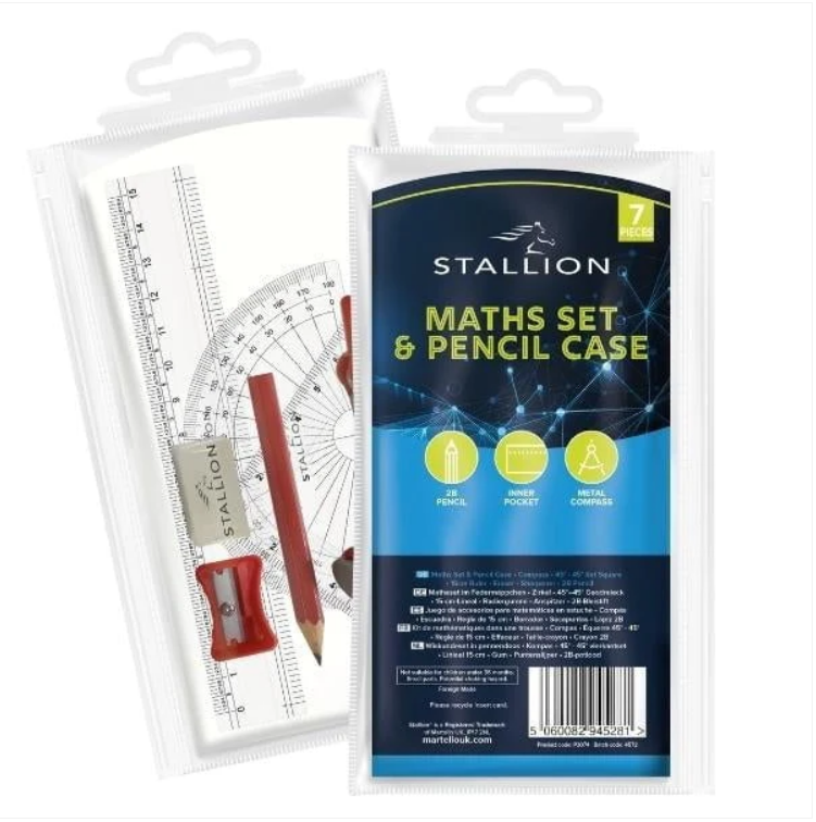 Maths Set And Pencil Case Geometry School Home College