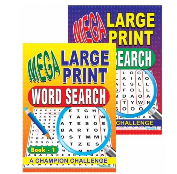 Mega Large Print Word Search Book 1 & 2