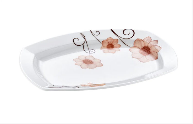 Melamine Oval Service Tray Plate 24 x 36 cm Assorted Designs