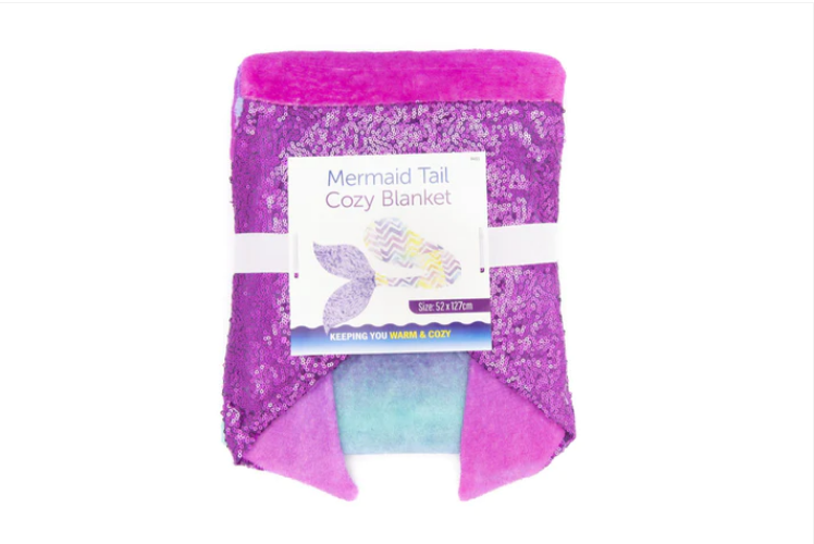 Mermaid Tail Cozy Blanket Plush Ombre Unreversed Sequin Tail