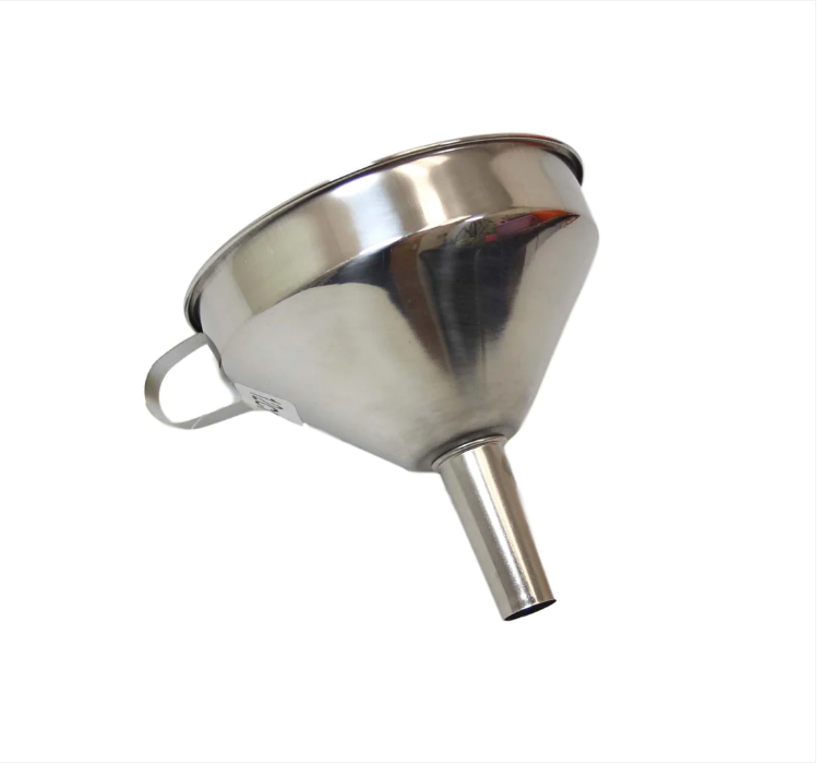Metal Funnel Home Kitchen Liquid Pouring Funnel With Hand Piece 10 cm