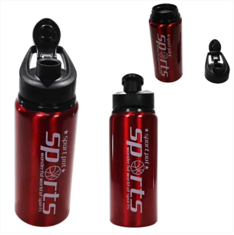 Metal Gym Sports Water Drinking Bottle Assorted Colours 7 x 22 cm
