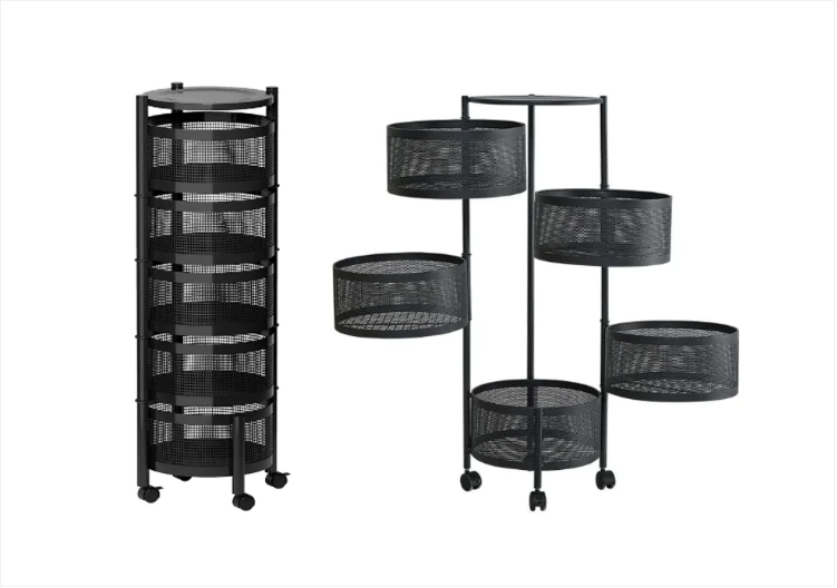 Metal Mesh 5 Tier Multi Purpose Organiser with Wheels 31 x 30.5 x 87.8 cm Assorted Colours