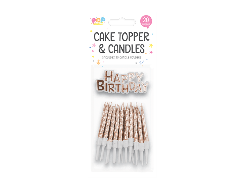 Metallic Cake Topper & Candles