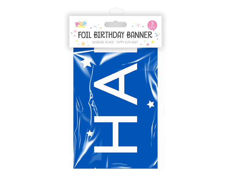Metallic Foil Happy Birthday Banner 3M