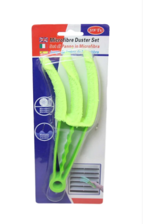 Microfibre 3 in 1 Duster Set Blinds Washable General Home Cleaning 20cm