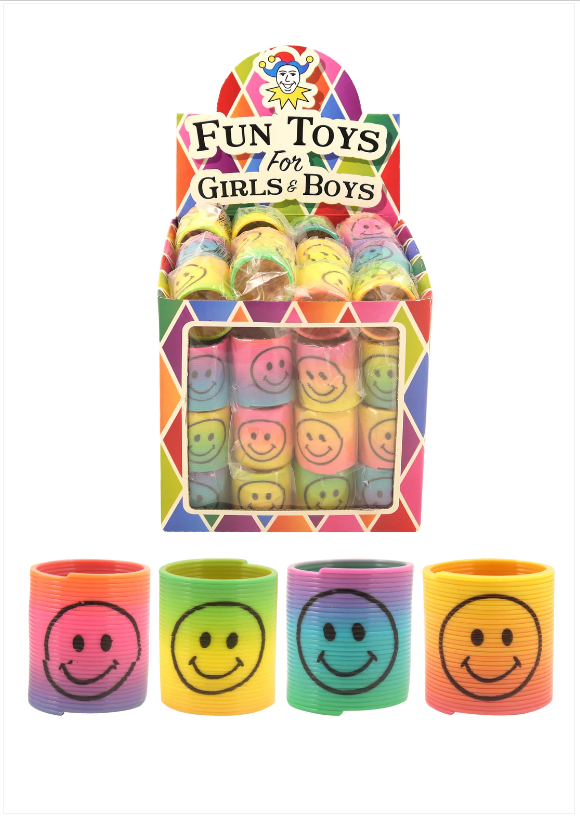 Mini Rainbow Springs with Smiling Faces (3.5cm)