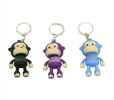 Monkey Fun Noise Making Key Ring 3 Colours Random Sent 5cm