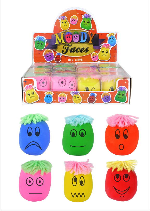 Moody Squeeze Stretch Funny Smiley Face Stress Squishy Balls