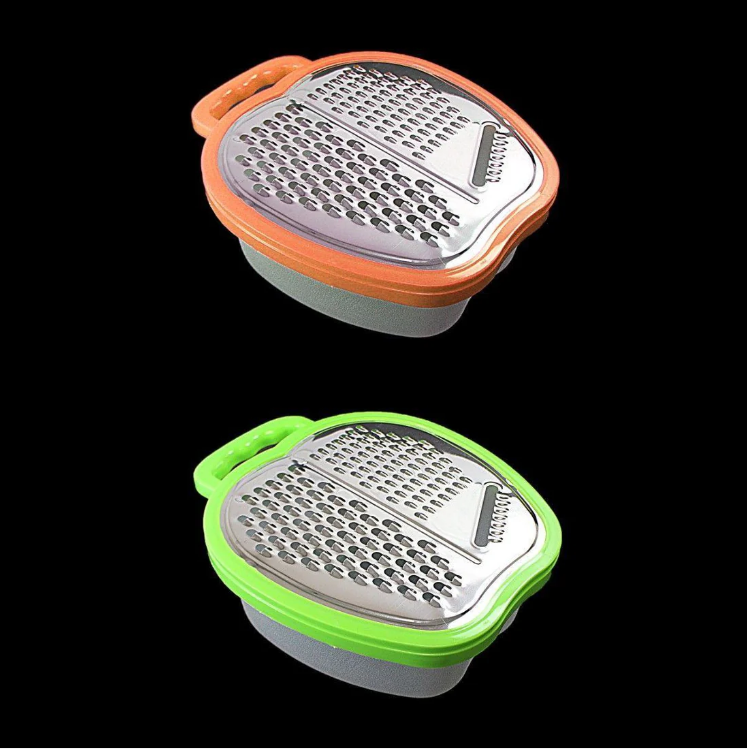 Multi Function Grater With Attached Container Ideal Food Prep Tool In 2 Colours Kitchen