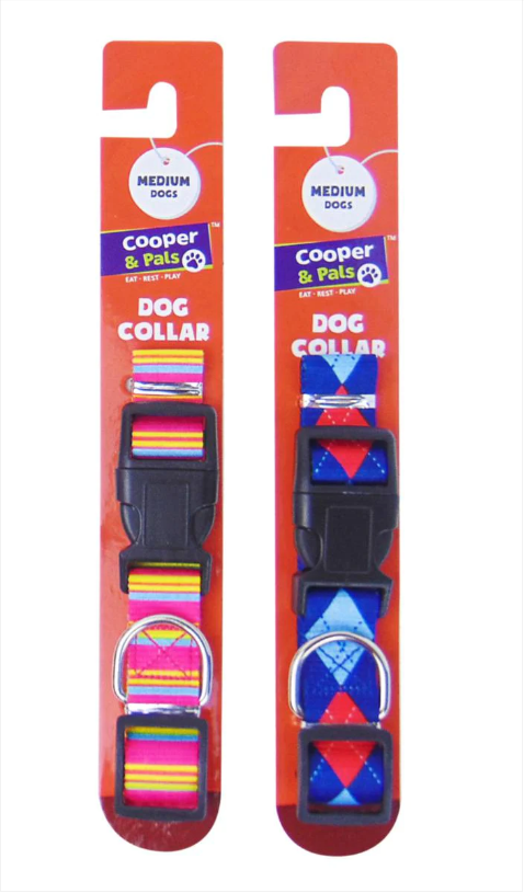 Multicolour Medium Dog Collar 2 Assorted Designs
