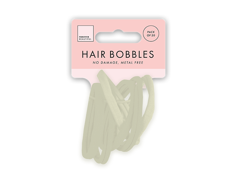 Natural Rolled Hair Bobbles 20pk