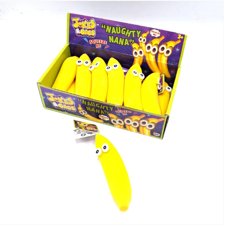 Naughty Nana Yellow Banana Squeezy Squishy Children's Fidget Toy