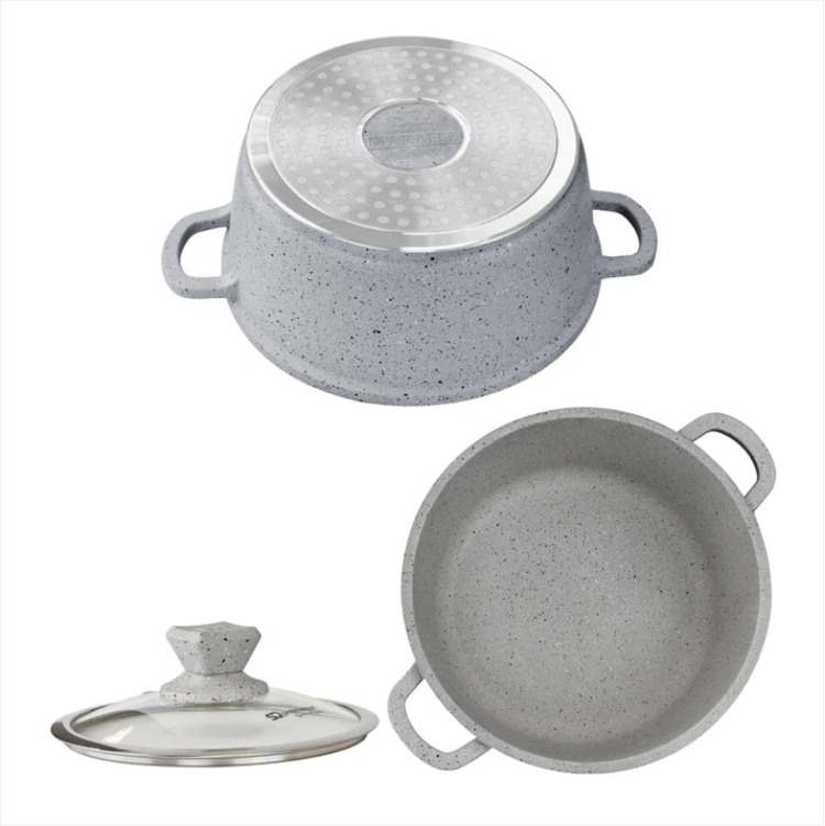 Nea Marbell Diecast Stockpot Set 5pc Grigio