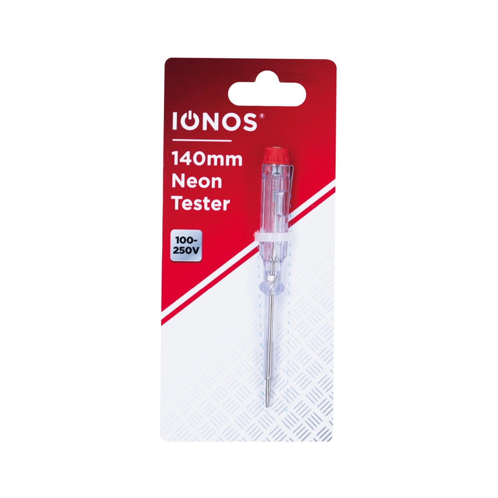 Neon Tester - 3x140mm - test range: 200-250VAC - rated voltage: 100V-500V - rated frequency: 50Hz - valid temperature: -10°C - +50°C - Ionos - 1 pk