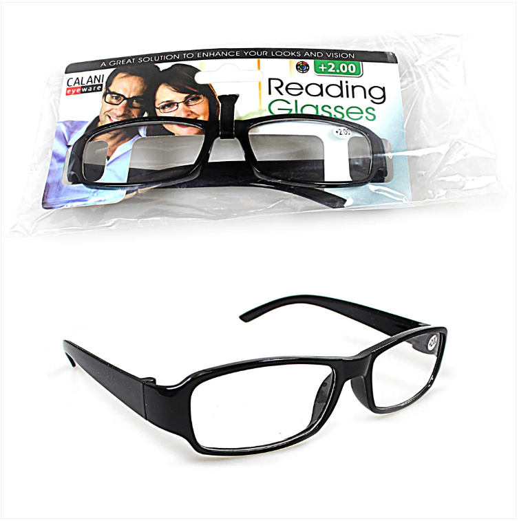 New High Quality Calani Black Reading Glasses +4.00