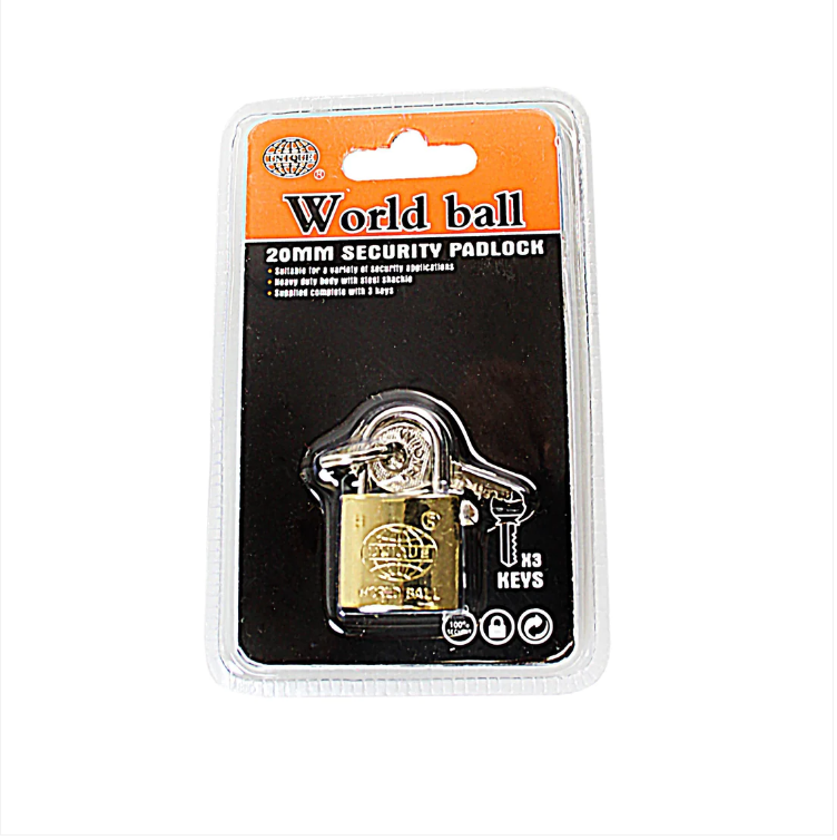New Security World Ball Unique Padlock 20mm With 3 Keys